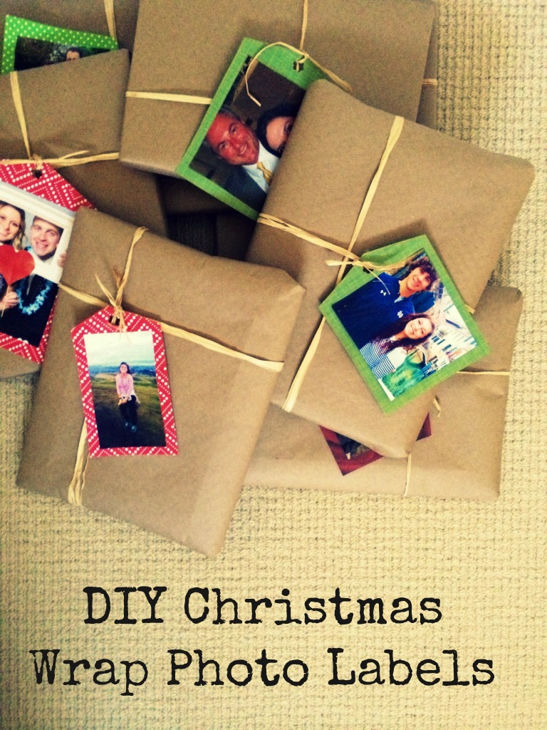 DIY Christmas Wrap Photo Labels 