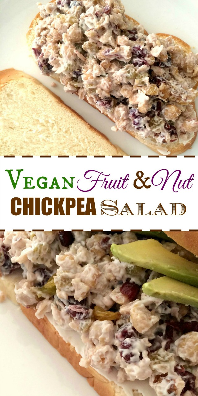 Vegan Frut & Nut Chickpea Salad - this vegan salad has everything you could possibly be craving and it's a total breeze to put together!