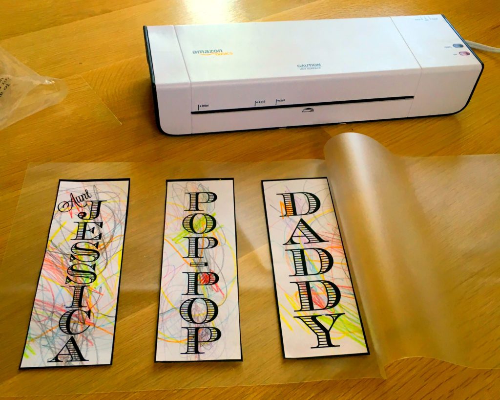 Making bookmarks with your toddler is such a fun and inexpensive activity! It's a great add-on to any gift!