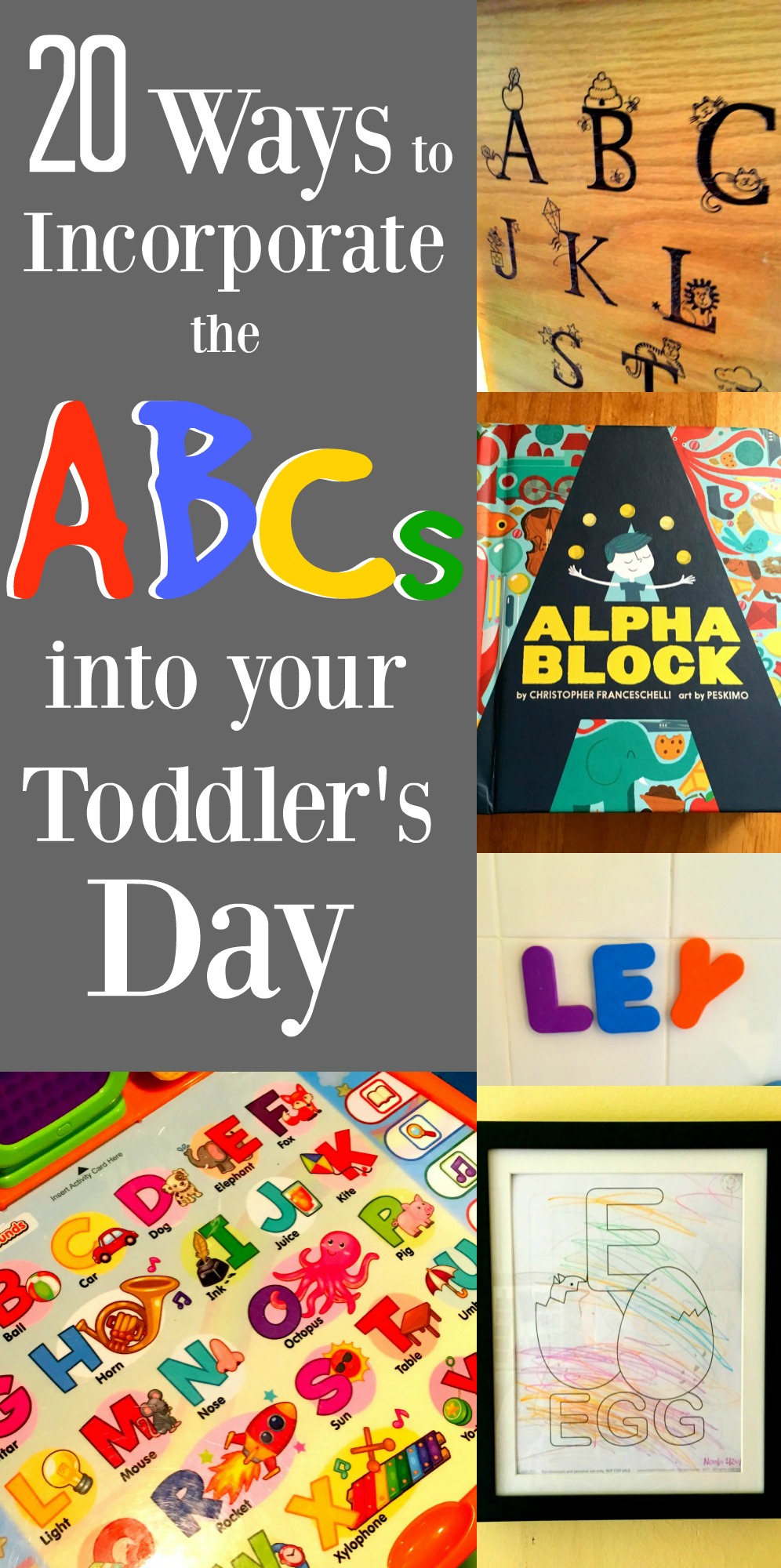 I love watching my son learn the ABC's and there are so many fun ways to teach him! Check out this list for some good ideas.