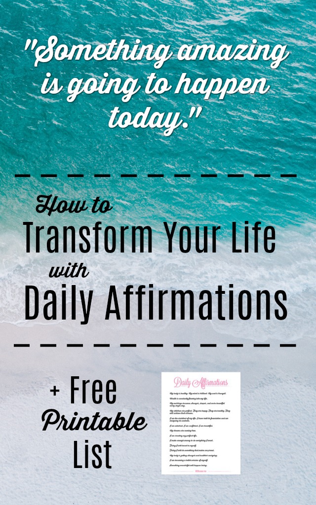 This free daily affirmations printable will help get you started down the path of transforming your life with daily affirmations!