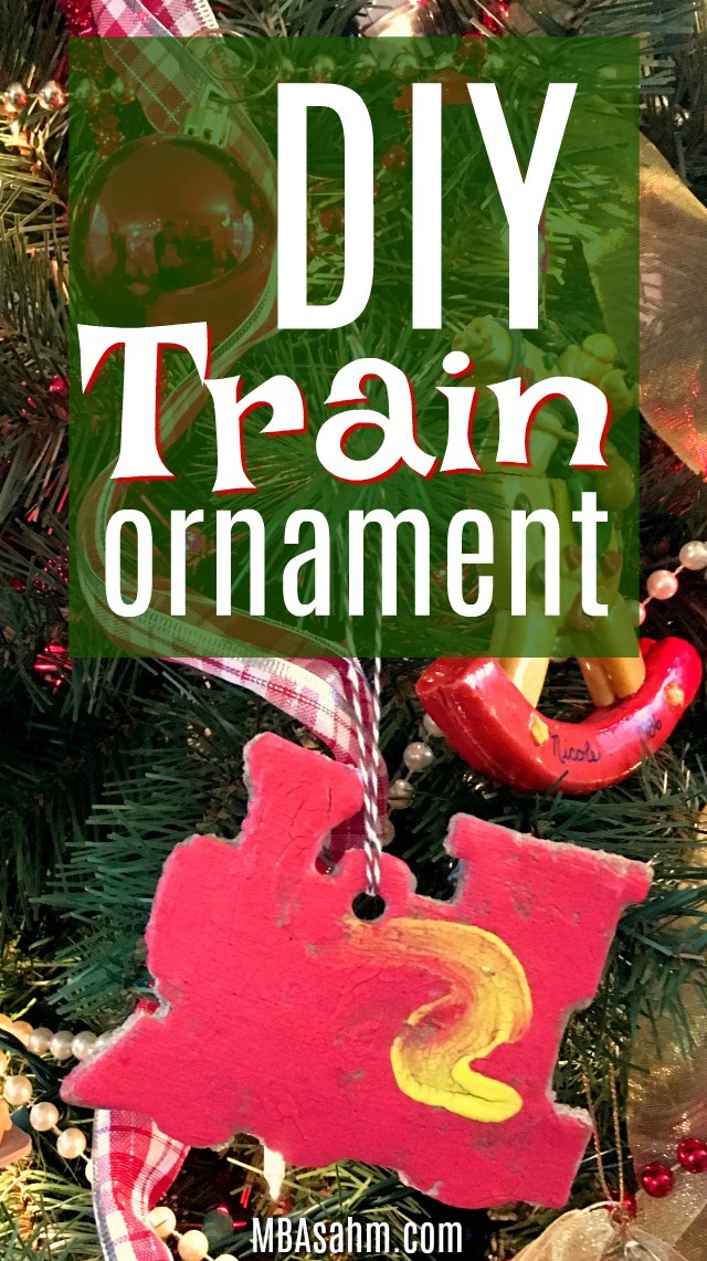 These DIY train Christmas ornaments were so easy and fun to make with my preschooler! We used a simple salt dough recipe and then decorated them however my son wanted. They were a perfect gift for the grandparents!