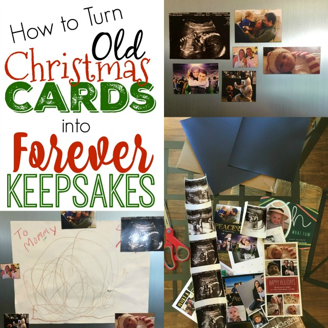 To preserve your Christmas cards, turn them into keepsake magnets instead of throwing them out! Here are the easy steps!