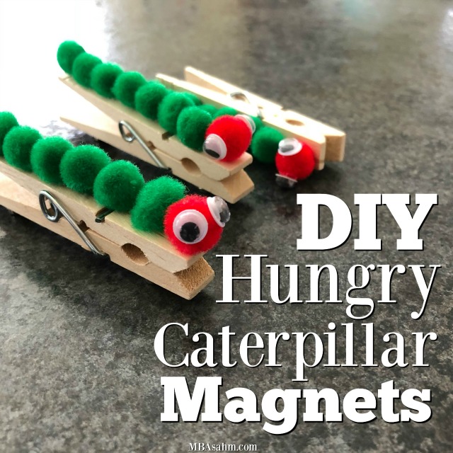 This Hungry Caterpillar craft for kids is so easy and the perfect gift idea for grandparents, aunts, uncles, or teachers. It's easy to do and is useful as a magnet to hold other pieces of artwork!