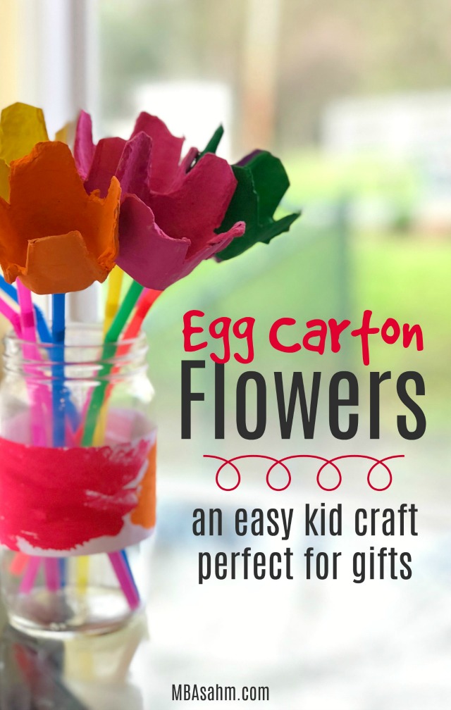 This egg carton craft is the perfect gift from kids. Egg carton flowers will last forever and are easy to make!