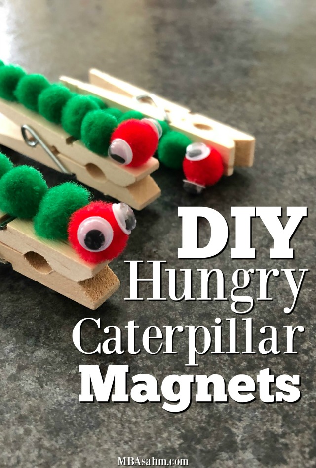 These hungry caterpillar magnets were such a fun and easy kid craft! Your child will be able to complete the whole thing themselves and they'll make the best gifts for grandparents, aunts, and uncles!