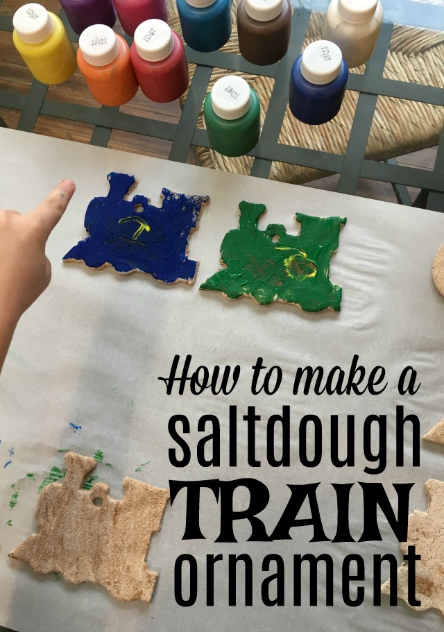 The perfect Christmas activity with your kids! Salt dough train ornaments!