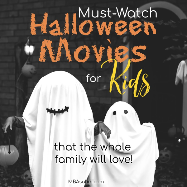 These family Halloween movies are perfect for young and old kids and will be enjoyed by everyone in the family.  It's a great family activity for movie night or a good Halloween distraction for the kids.